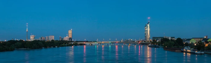 Panorama Sungai Danube di Vienna